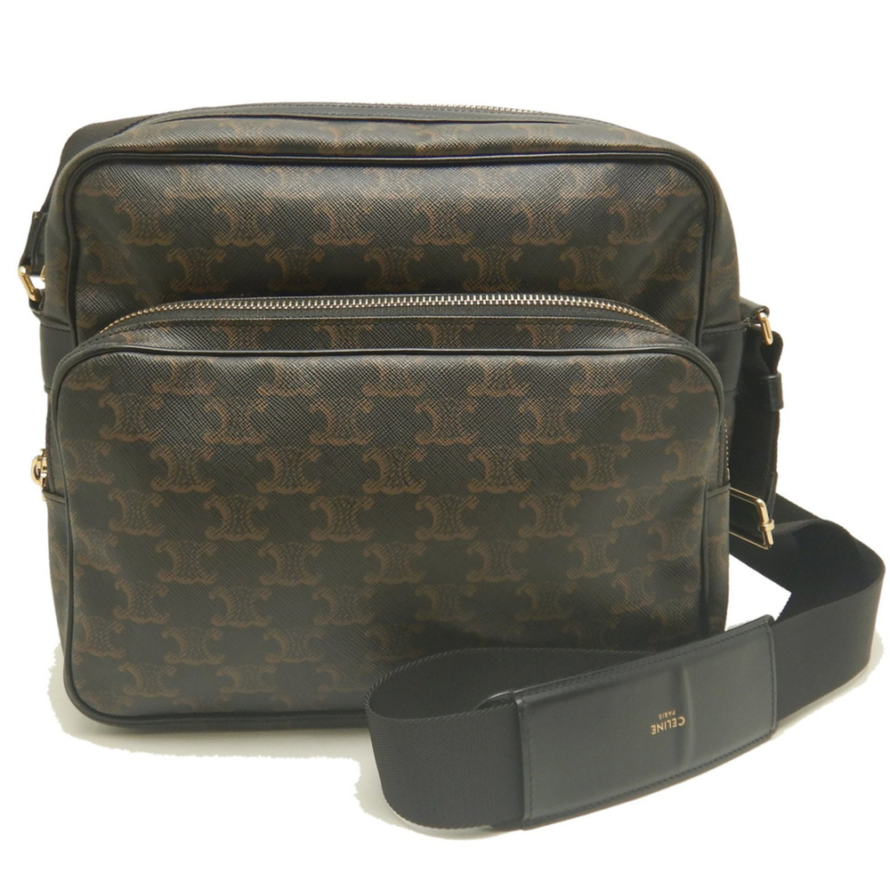 CELINE Messenger Bag 194272CAA Shoulder PVC Dark Brown Women's 254251
